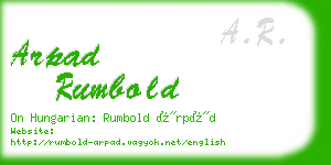 arpad rumbold business card